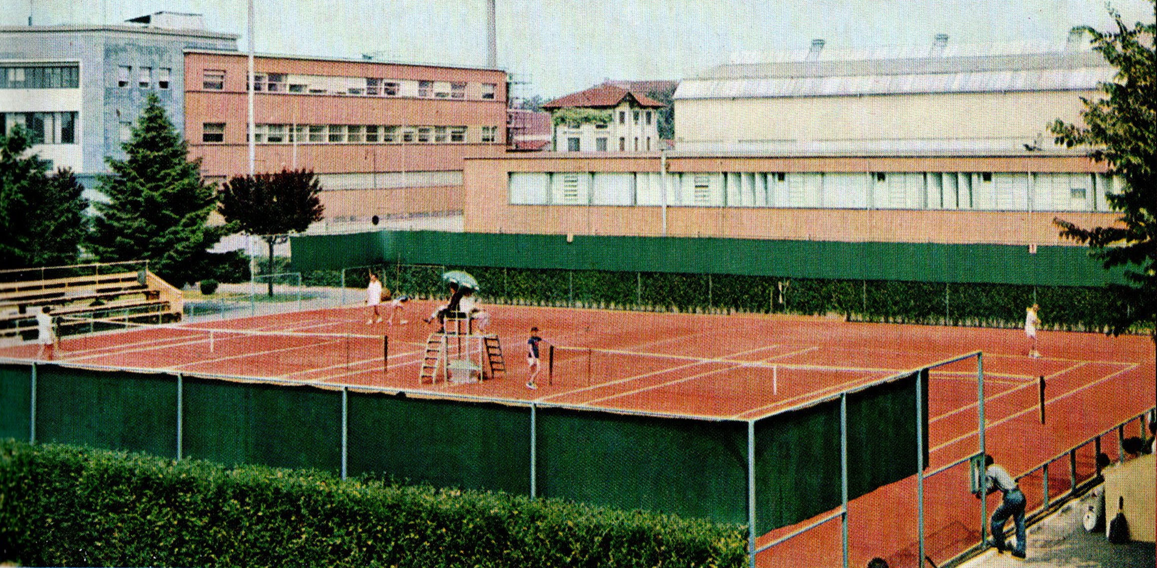 Innocenti factory tennis courts at Lambrate, part of the worker recreation facilities