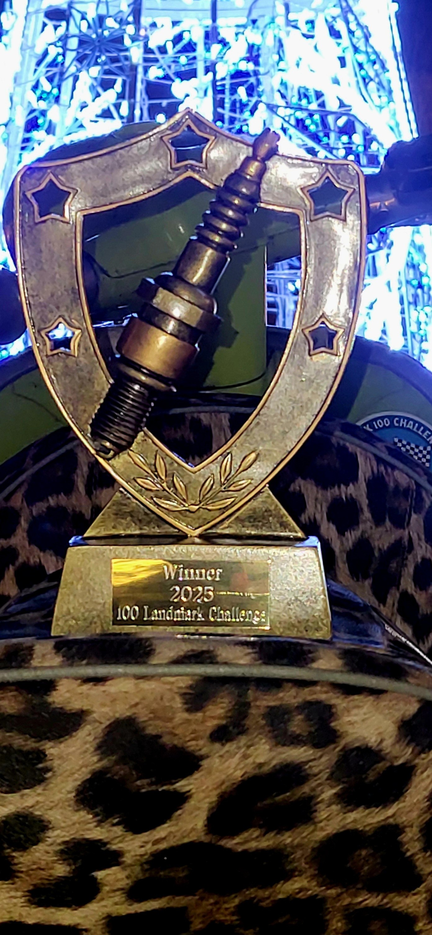 Winner trophy – 2025 100 Landmark Challenge awarded to Sharron Stimpson